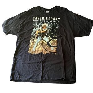 Garth Brooks World Tour Tee Black 2XL US Dates 2014 2015 In Pieces